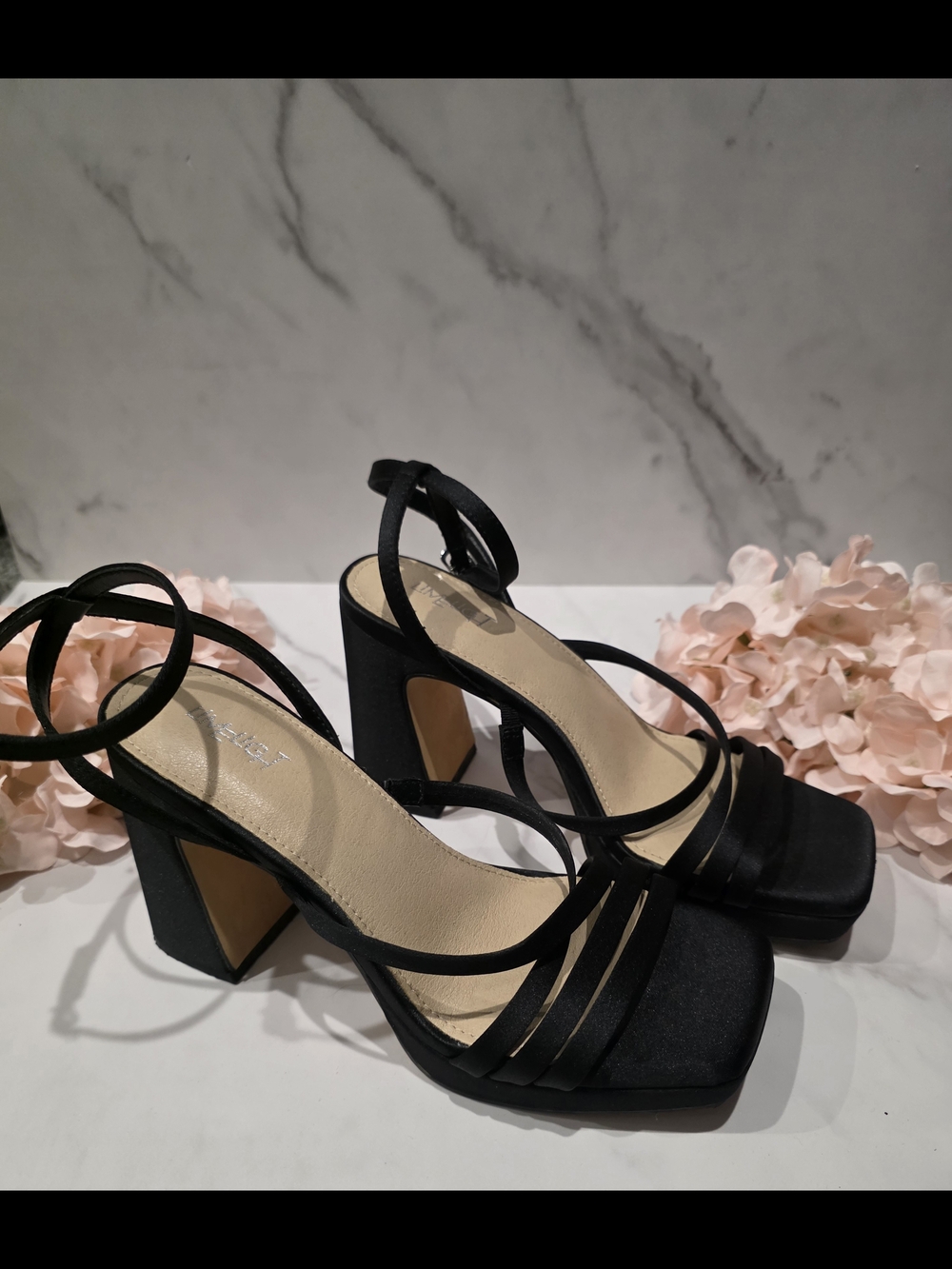 Black Strappy Block Heel Sandals - Women